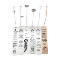 Marcadores De Páginas De Acero Inoxidable Con Cruz Engrava Letras Religión Trenzas Jesús Herramienta De Lectura Para Libros Enthusiasts - details 6