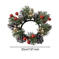Anillo De Vela Navideño Con Bayas Adorno Para Wreath De Navidad Decoración Para Mesa Centro De Fiesta Café Bar Material Artificial - details 5