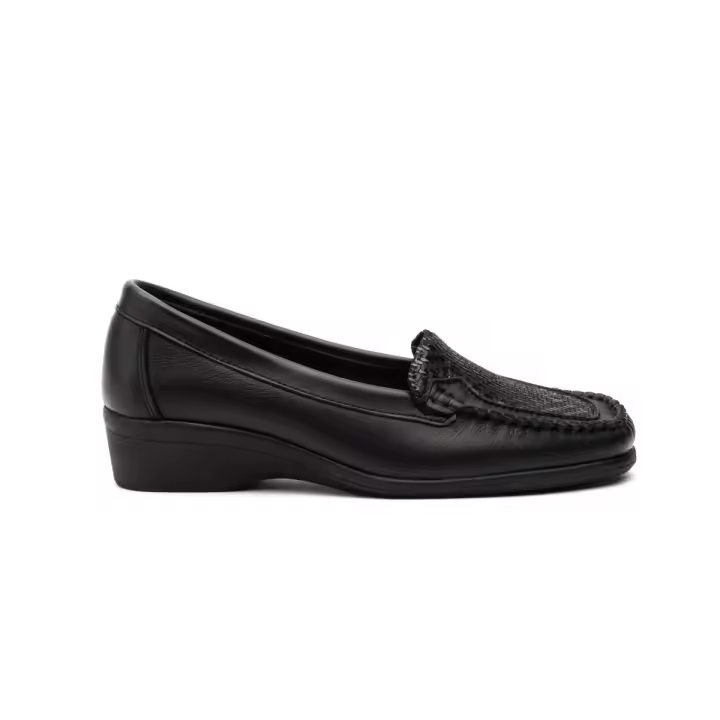 Mocasines de piel negros Piel Textil Piel acolchada - 1