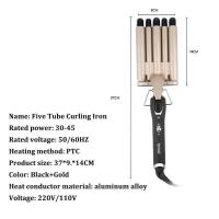 Rizador De Pelo Trípode 3 En 1 Profundo Pequeño Reversible Estilos De Onda Grande Y Pequeña Rizador Y Linterna Para Cabello Seco E Húmedo Máxima Temperatura De 210 °C - details 2