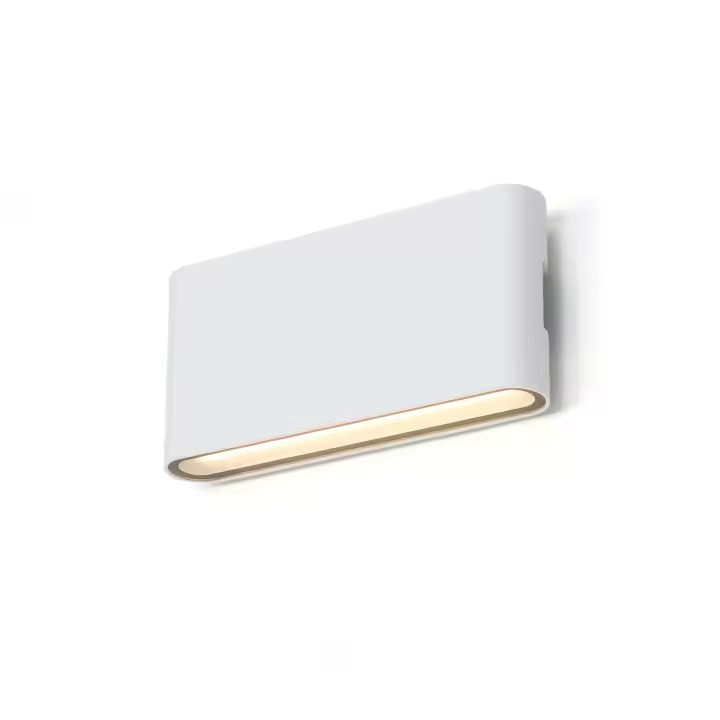 ALPINALUZ Aplique LED 12W "SAFATA" IP54 para exterior/interior, diseño rectangular en aluminio blanco, iluminación arriba y abajo, 2700K Blanco cálido - 1