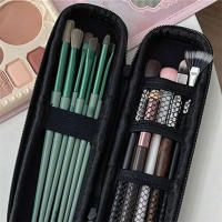 Bolsa De Almacenamiento Multifuncional Para Cepillos De Maquillaje Organizador Portátil De Viaje Con Malla Bolso De Cosméticos Ligero Herramientas De Belleza - details 4