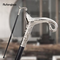 Bastón De Caminar Elegante Y Lujo Blanco Con Línea Curva Decorativo Para Caballeros Cosplay 93cm Punta De Goma Manija De Aleación De Aluminio - details 0