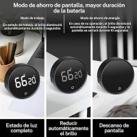Temporizador de Cocina Digital, Magnético Cronómetro Temporizador, Smart Timer con Pantalla LED, 2 Niveles de Brillo, 3 Niveles de Volumen para Fitness Hornear Estudiar - details 1