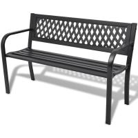 vidaXL Banco de jardín de acero negro 118 cm - details 0