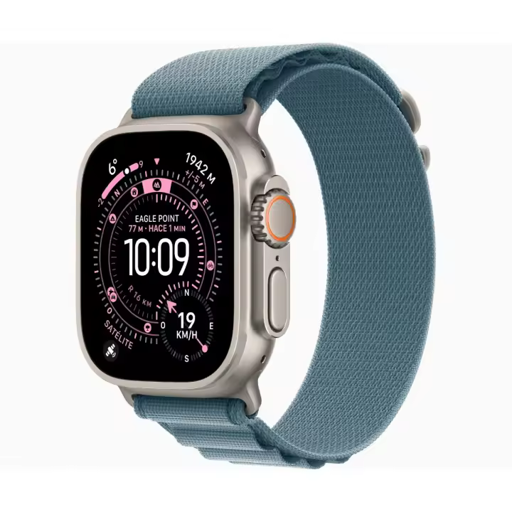 Apple Watch Ultra 3 GPS + Cellular 49mm Titanio Natural con Correa Alpine Loop Azul (Light Blue) - Talla M - 1