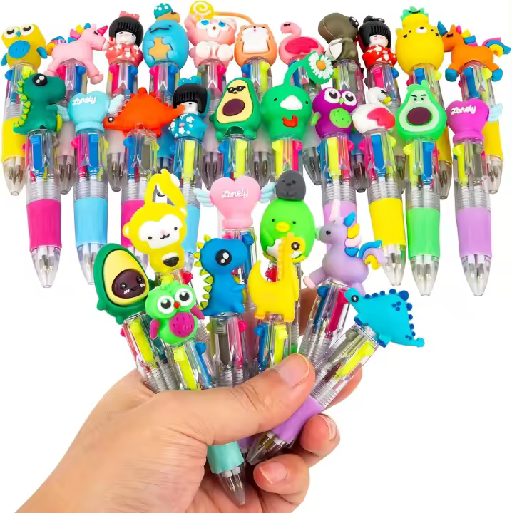 30 Bolígrafo Multicolor, 4 en 1 Bolígrafo Animales, Detalles Cumpleaños Niños | - 1