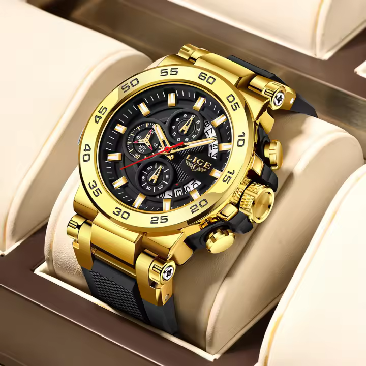 Reloj De Pulsera Deportivo Para Hombre LIGE Lujo Nueva Gran Dial Impermeable Cuarzo Reloj Cronógrafo Luminoso Resistente Al Choque Relogio Masculino - 1