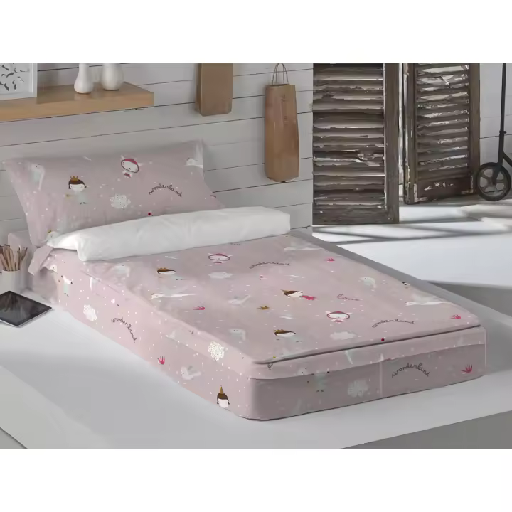 SACO NORDICO INFANTIL 100% ALGODÓN SIN RELLENO WONDERLAND REV PINK HACIENDO EL INDIO FABRICADO EN ESPAÑA - 1