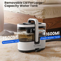 Teendow C7 MAX, Aspiradoras en seco y húmedo, Versión a vapor, Modos de limpieza multifuncionales, Doble depósito de agua extraíble de 1600ml/1500ml, Potencia de succión de 16kPa, Vapor ≥100°C - details 5