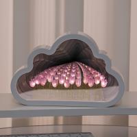 Lámpara De Ambiente Creativa Tulipán Nube Mar De Flores Luz Nocturna Transparente Regalo Para Amantes Decoración De Escritorio - details 5