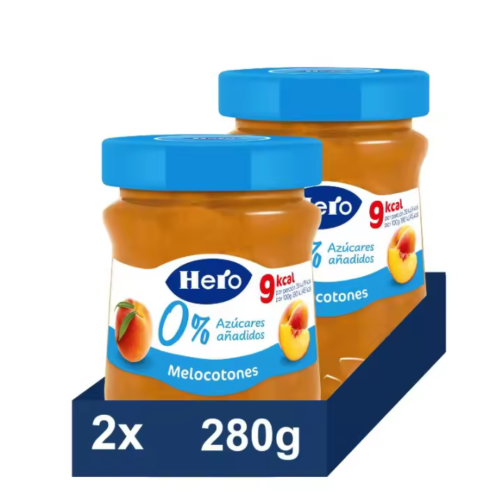 Hero. Mermelada de Melocotón, 0% Azúcar añadido. Pack 2x280g - 1