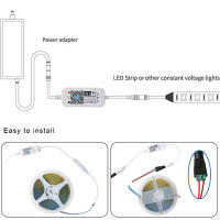 Controlador Inteligente WiFi LED DC 12V 24V Con Dimmer Y Control Remoto Por Voz Para Tiras De Luces LED COB 2835 De Color Sencillo - details 3