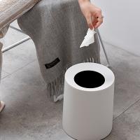 Recipiente De Basura Redondo De Plástico Ecológico Con Recubrimiento Desmontable Moderno Para Baño Dormitorio Y Oficina - details 5