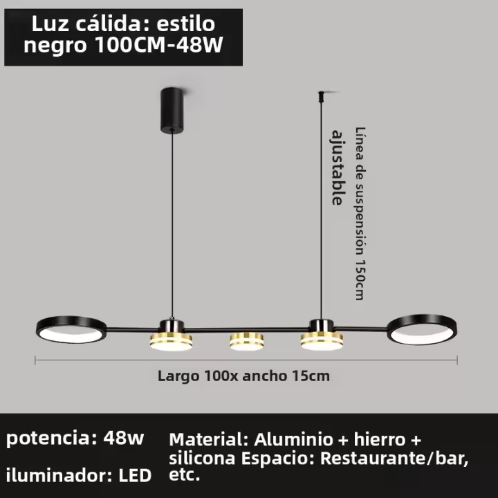 Lámpara Colgante Moderna LED Para Comedor Sala De Estar Oficina Iluminación Lineal Larga Para Mesa De Comedor Y Cocina - 1