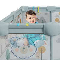 DeFieltro Parque Infantil Bebe 120x180 cm EXTRAFUERTE - Corral para Bebe Plegable FÁCIL Montaje- Corralito Bebe Acolchado y Zona de Juegos - Cuna Parque Bebe Grande Colchon +2 Agarraderas - details 3