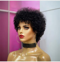 Pelucas Ricas De Enredos Para Mujeres Negras Pre Despeinadas De Máquina Peluca Brasileña De Cabello Humano Virgen Remy Textura Jerry Curl Longitud Corta (4-16 Pulgadas) - details 6