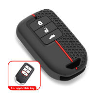 Funda De Llave De Coche De Silicona Para Honda Fit Vezel City Civic Jazz BRV HR-V Shuttle GP8 Carcasa Protectora Con Llavero - details 2