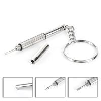 Kit De Reparación De Gafas Con Destornillador Y Llavero Herramientas Precision Portátiles Para Relojes Y Gafas Material De Acero Inoxidable Tamaño Único Color Plata - details 8