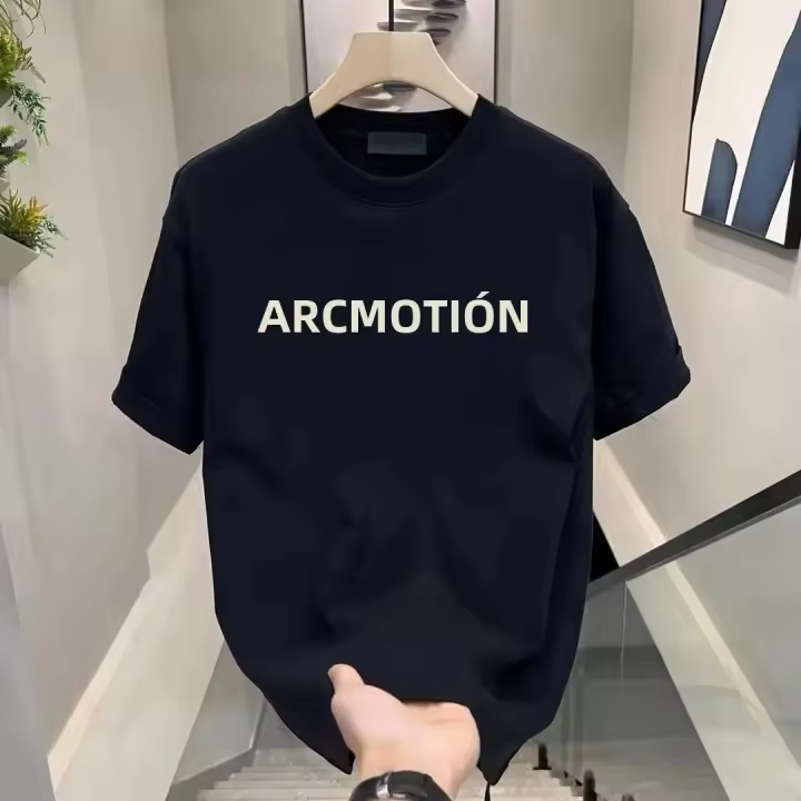Camiseta De Hombre De Alta Gama Con Estampado Minimalista Y Cuello Redondo Versátil Para Ocasiones Casuales Verano WK001 - 1