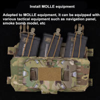Funda Tríplice De Munición Multipropósito MOLLE Para Chaleco Rig Pecho Material De Nylon 500d Tamaño 26.5x16x1cm Colores Negro MC Verde Militar Y Café - details 7