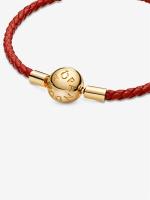 Pulsera de cuero Rojo Moments de Plata de Ley S925, pulsera exquisita, pulsera Hermosa y Elega, de Novia Gift, accesorio de vestir, Gift para ella - details 3