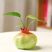 Vajilla De Cerámica Hecha a Mano En Forma De Fruta De Pomegranato Adornos Pequeños Para El Hogar Accesorios Divertidos Y Lindos - details 5