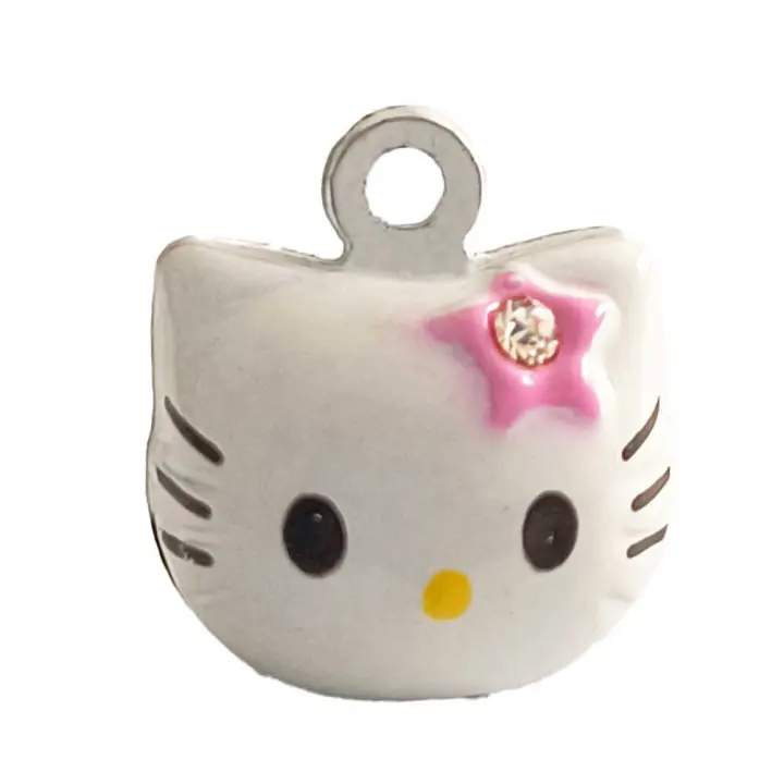 Cascabel Decorativo Metálico – Tamaño Mini – Bell – Animales – Mascotas – Hello Kitty – Gato & Bisuteria Brillante – Música para tu Ropa y Complementos – 1,6 x 1,6 cm. – Moda The Happy Patch - 1