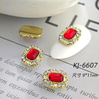 10Pcs Accesorios De Uñas De Aleación De Metal En Forma De Corazón Con Diamantes De Vidrio Para Diseño De Arte De Uñas - details 1