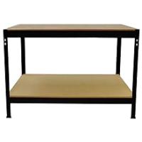 Mesa Trabajo Metálica Q-Rax Sin Tornillos Azul 90x100x60cm Banco Trabajo Taller Garaje Bricolaje Blue Metal Workbench Estante Ajustable Altura con Capacidad 200kg + Pies de Goma Protectores Gratis - details 3