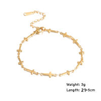 Pulsera De Tobillo De Acero Inoxidable Color Oro Con Cruz Y Pendón Egipcio Para Mujer Joyería De Playa Regalo Anillo De Pie - details 3