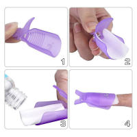 10pcs Bolsa De Herramientas De Manicura Para Eliminar Acrílico En Uñas Con Clip De Polvo De Uñas Plástico Morado Rosa Profesionales - details 9