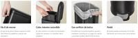 SONGMICS Cubo de Baño, Cubo Basura Pequeño de 10 L con Tapa, Cubo de Inodoro con Pedal, Delgada para Espacios Pequeños, Acero, Cierre Suave, Blanco Nube/Negro Tinta/Plata Metálico - details 1