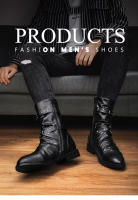 Botas De Motociclista Para Hombre Con Remaches Y Peluche Negro Cuero Genuino Botas De Bicicleta De Invierno Altas Para Exterior Diseñador Botas De Motorista - details 1