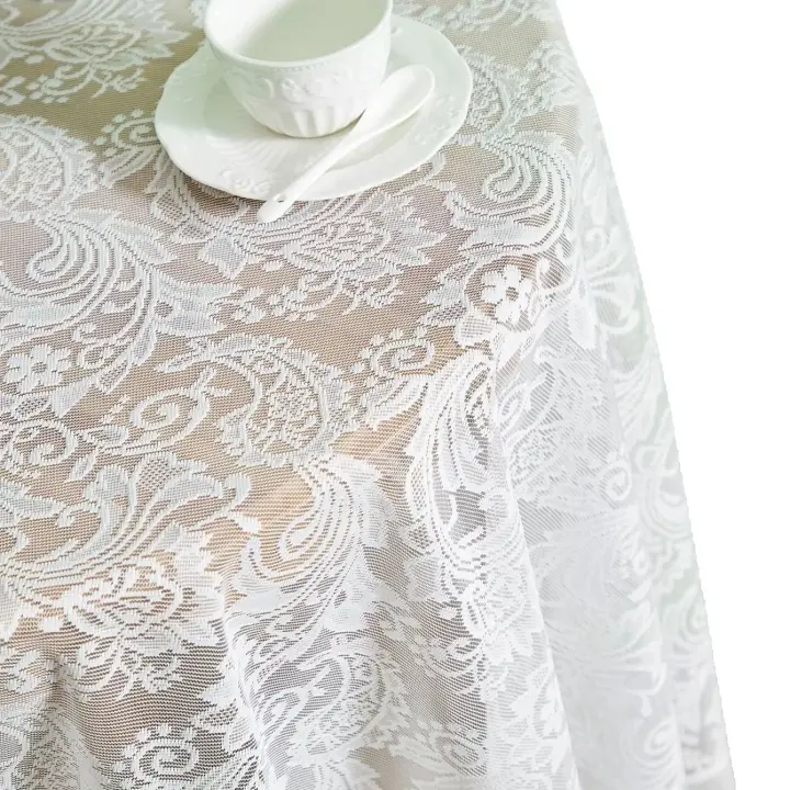 Mantel Redondo De Encaje Blanco De 70 Pulgadas Para Boda Y Fiesta De Matrimonio Decoración De Mesa Al Aire Libre Terraza De Hotel - 1