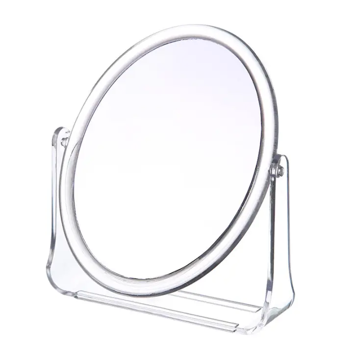Espejo de maquillaje de aumento para escritorio, espejo de escritorio de doble cara, espejo de aumento pequeño de pie para mesa portátil. - 1