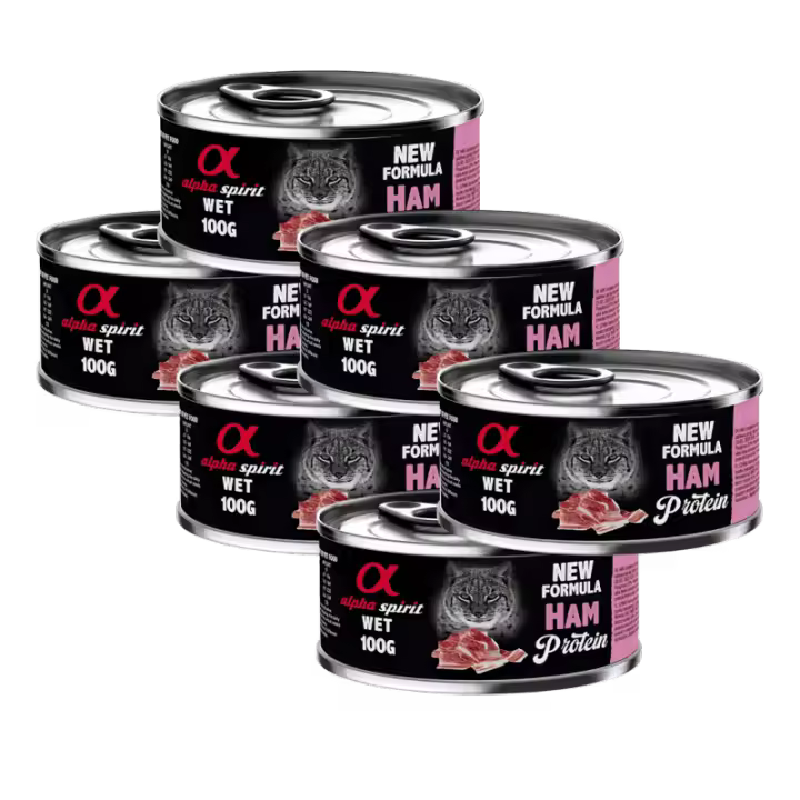 Alpha Spirit Comida Húmeda para Gato en Lata Sabor Jamón – Natural, Completa y Sin Cereales - 1