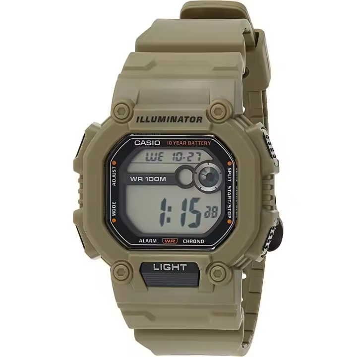 ​reloj deportivo hombre Casio W737HX-5AV 100M WR 10 Años batería luz LED - 1