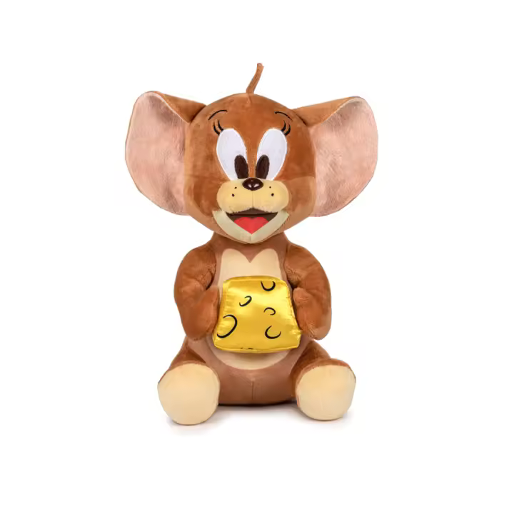 PELUCHE TOM Y JERRY - JERRY CON QUESO 28 CM, 760022181, PLAY BY PLAY, TIENDA CON LICENCIA OFICIAL - 1