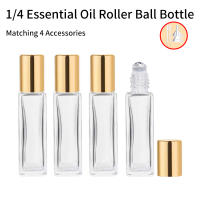 Botella De Aceite Esencial De Vidrio Grueso Recargable 10ml Con 4 Vaso Tumbler Accesorios 2 Funnel 2 Pajita Pack De 1/4pcs - details 0