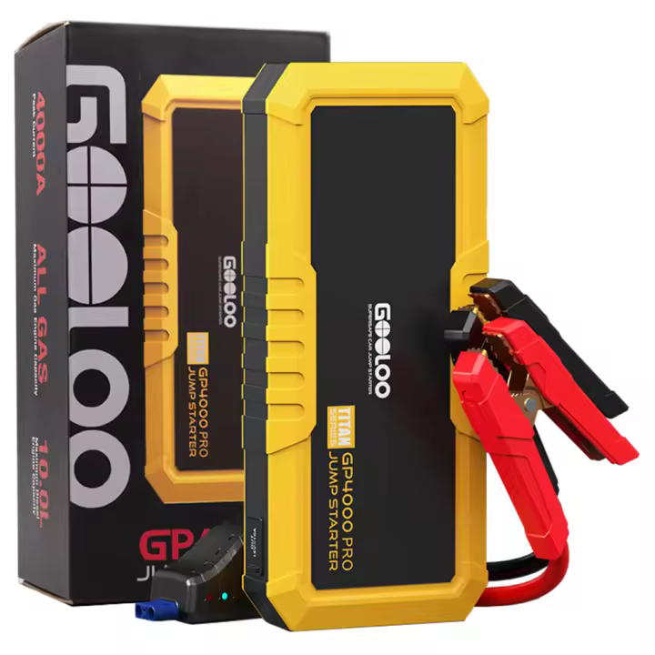 Arrancador de batería de coche multifuncional, bomba de aire de 26800mAh,GOOLOO GP4000 PRO Jump Starter, Power Bank de , Pico de 4000A, Salida de CC de 15V 10A, LED Blanco de 1W, Diesel de 10L - 1
