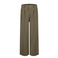 Pantalones Anchos Para Mujer Cintura Alta Elástica Trasera Negocios Casual Largo Pantalones Regulares De Pierna Recta Para Otoño/Invierno - details 54