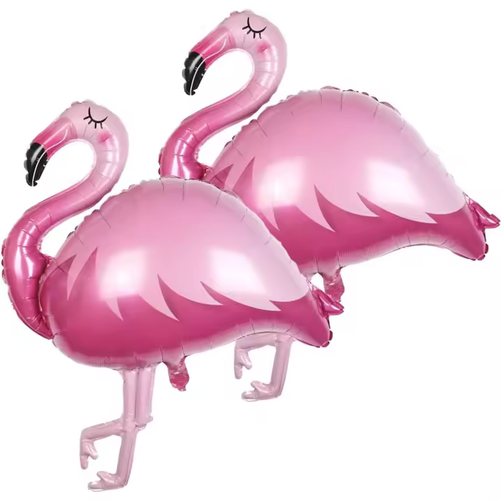 2 Pièces Ballons de Flamant, Ballons Flamant Rose Ballons en Aluminium Tropicaux Hawaii Balloons Décoration Fête Hawaii pour Mariage Anniversaire Luau Tropicale de Plage Été Fête Décoration - 1