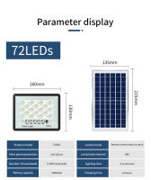 Luz de Inundación Solar LED Lámpara Solar Impermeable para Jardín y Calle - details 14