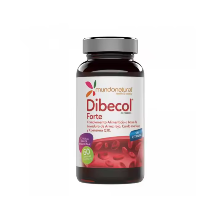 Mundonatural DIBECOL FORTE 60 CAPSULAS - Levadura de Arroz Rojo, Coenzima Q10, Cardo Mariano - 1