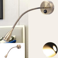 Luces de Lectura de pared flexibles/lámpara de noche con interruptor, LED Cree de 1*3 vatios, Bronce MY-b031 [Clase de eficiencia energética A ++] SY - details 3