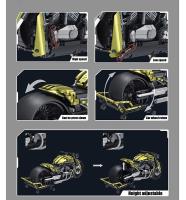 Bloques De Construcción DIY Harleyed Motorcycle 2427pcs Escala 1:5 Supercar De Deporte Para Niños Juguetes De Bloques De Motorbike - details 2