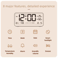 Reloj Digital 8001-EN Con Mostrador De Temperatura Humedad Y Alarma De Doble Modo Visualización De Día Semana Y Mes - details 4