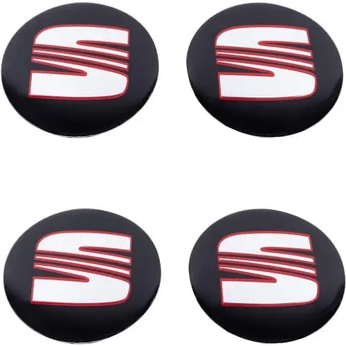 Embellecedor Para Llanta Compatible Con Seat 90 Mm (4 Uds) Negro - 1