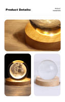 Lámpara De Noche LED USB Galaxia Cristal Ball Lámpara De Planeta 3D Luna Decoración Para Habitación Hogar Para Niños Regalos De Cumpleaños - details 4